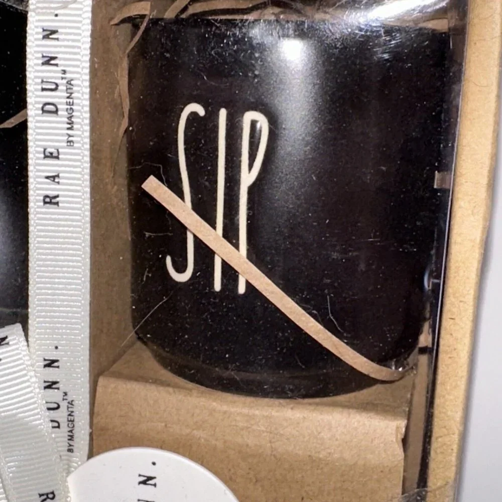 Rae Dunn SAKE Set AND‎ SIP Black Magenta Artisan Collection LL Sushi Brand New